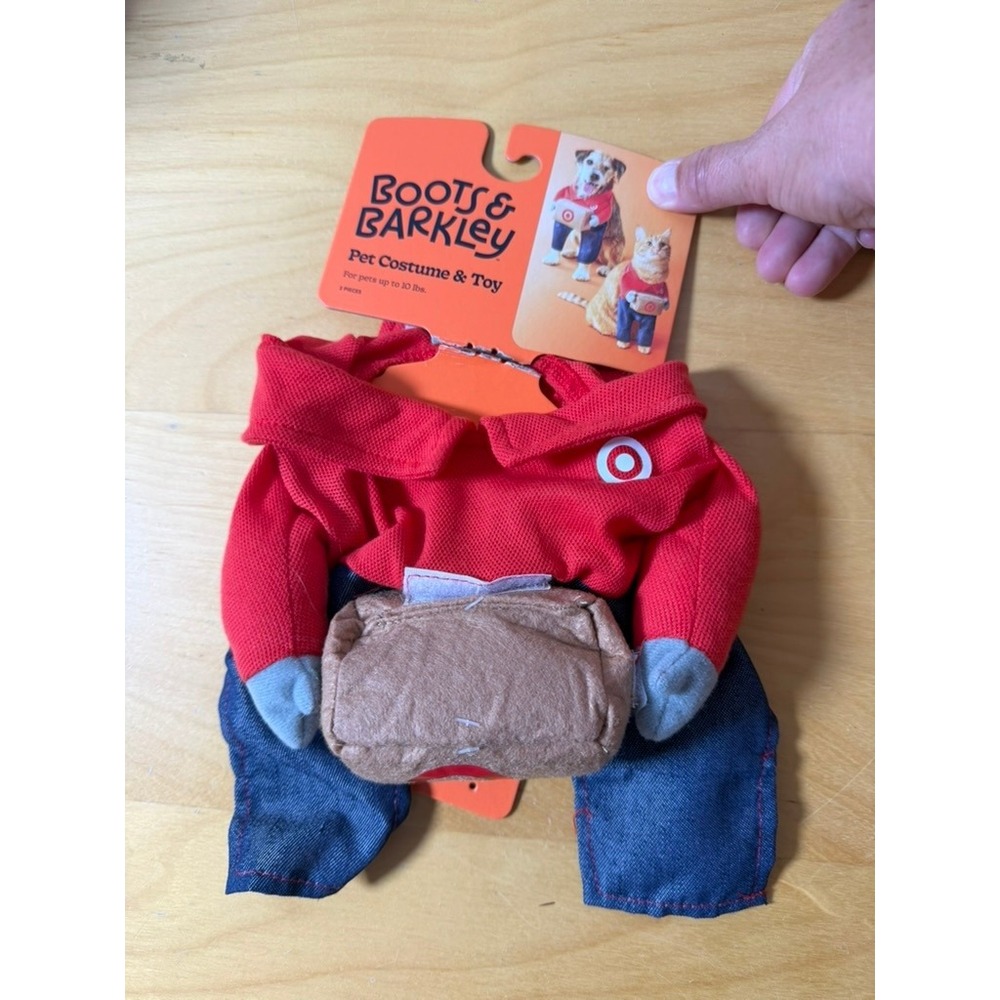 Boots & Barkley Pet Costume & Toy Delivery Worker Red Small Up to 10 lbs NEW
